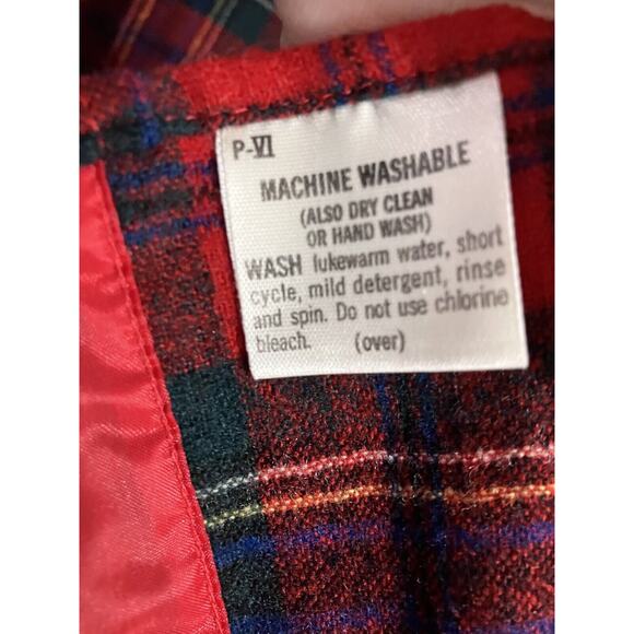 VTG Pendleton Board Shirt Flap Pocket Loop Collar Maclean Tartan Red Wool Men XL - Picture 5 of 7